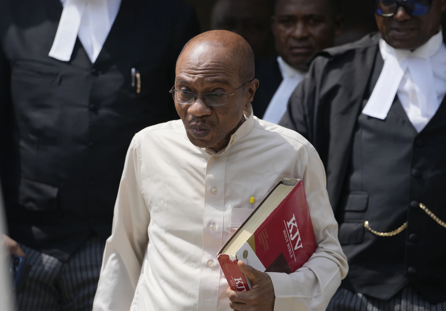 Nigeria’s suspended Central Bank governor appears in court more than a month after his arrest