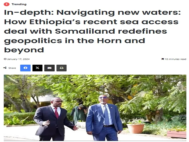 Korybko To Addis Standard: Somalia Has Nobody To Blame But Itself For The Ethiopia-Somaliland MoU