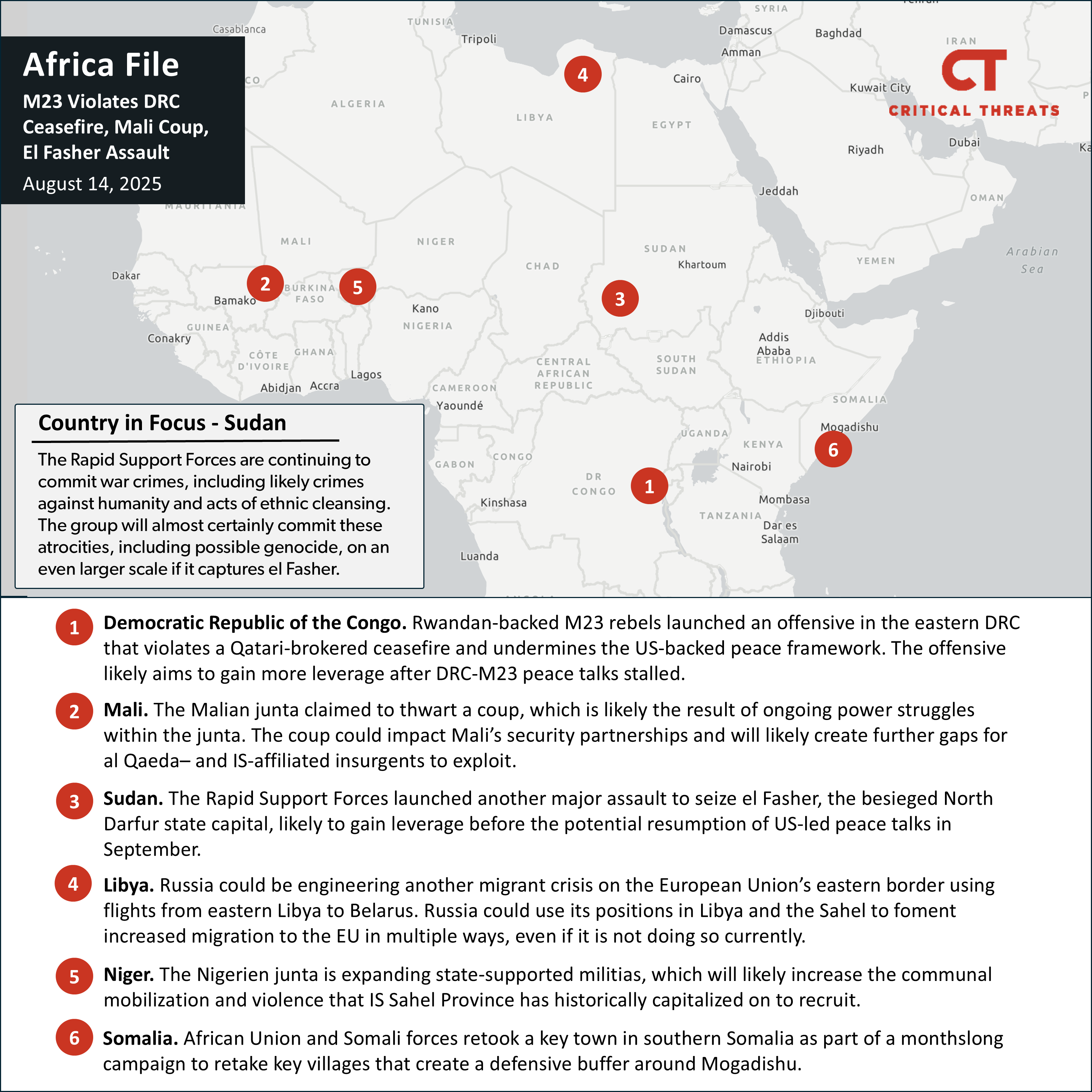 M23 Violates DRC Ceasefire, Mali Coup, El Fasher Assault: Africa File, August 14, 2025